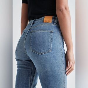 Duer Midweight Denim High Rise Straight (Button Fly) - Medium Blue